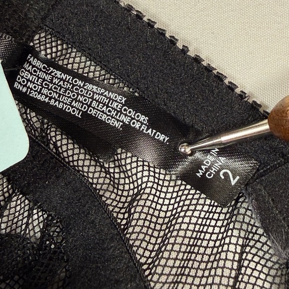 NWT TORRID Black Sheer Mesh Lace Trim Padded Babydoll Lingerie Boudoir Size 2X - Picture 11 of 11